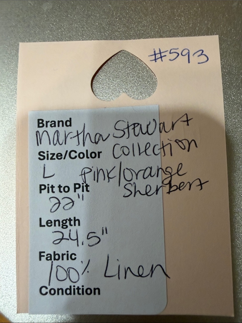 Martha Stewart Coral Peach Button-Down Shirt Size L - Picture 12 of 12